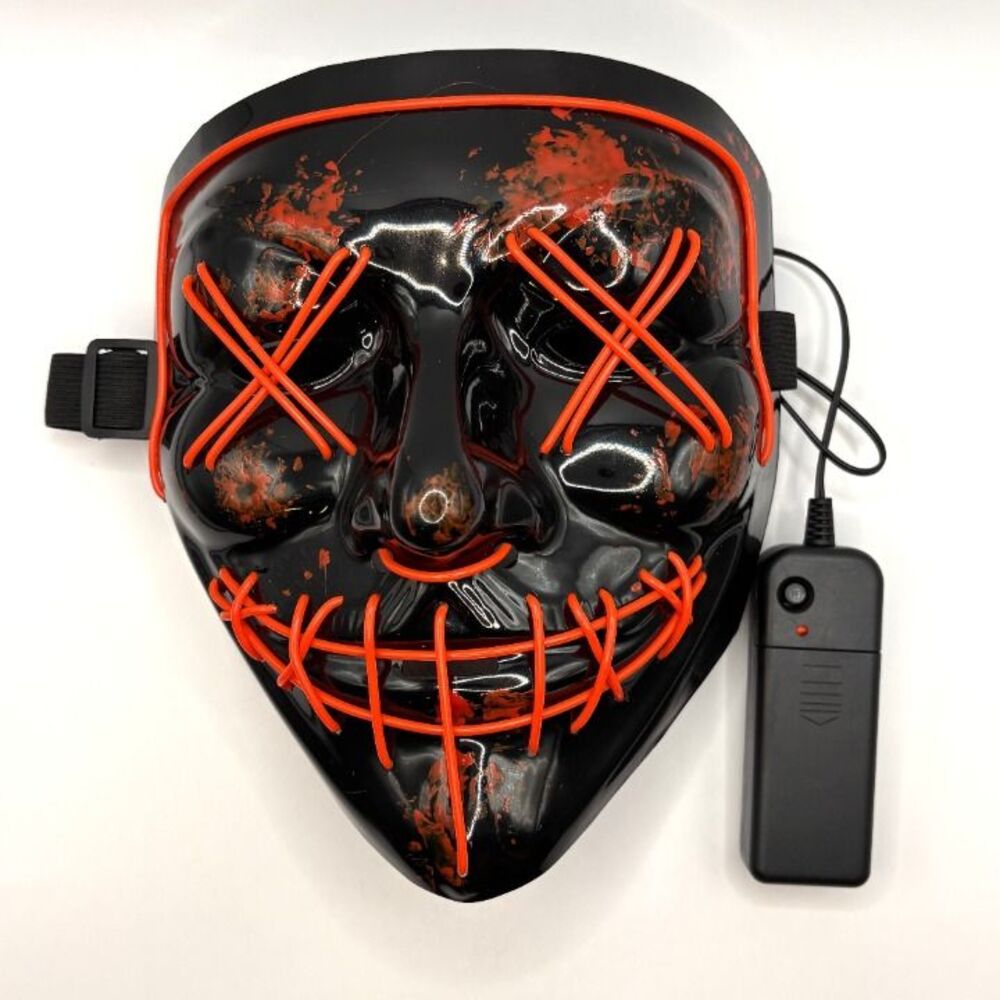 Halloween LED Purge Mask Light Up Cosplay Costume Rave Party Purge 3 Modes - New